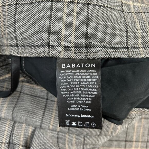 Aritzia Babaton Conan Pant Plaid Trouser Straight Leg High Waist Pleated Gray - Picture 12 of 16